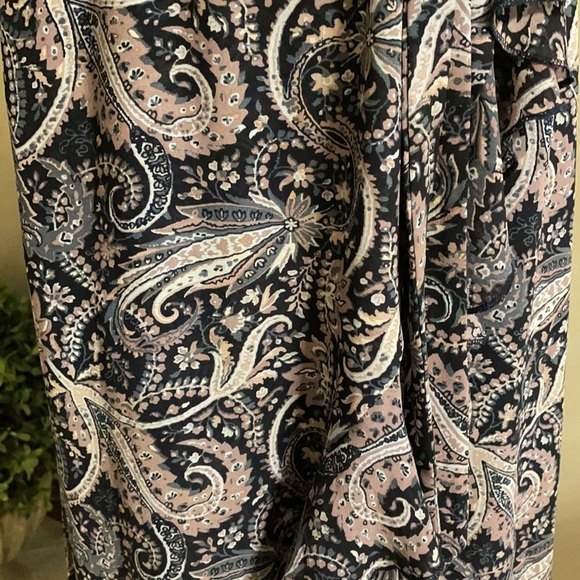 SUNDRESS blouson sundress Ruffled belted high low, casual vintage paisley Small - Picture 7 of 17